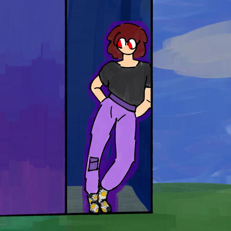 Colored w/ background. Art of an OC.